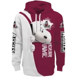 custom new mexico state aggies peeking snoopy crimson hoodie best selling
