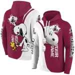 custom new mexico state aggies peeking snoopy crimson hoodie best selling