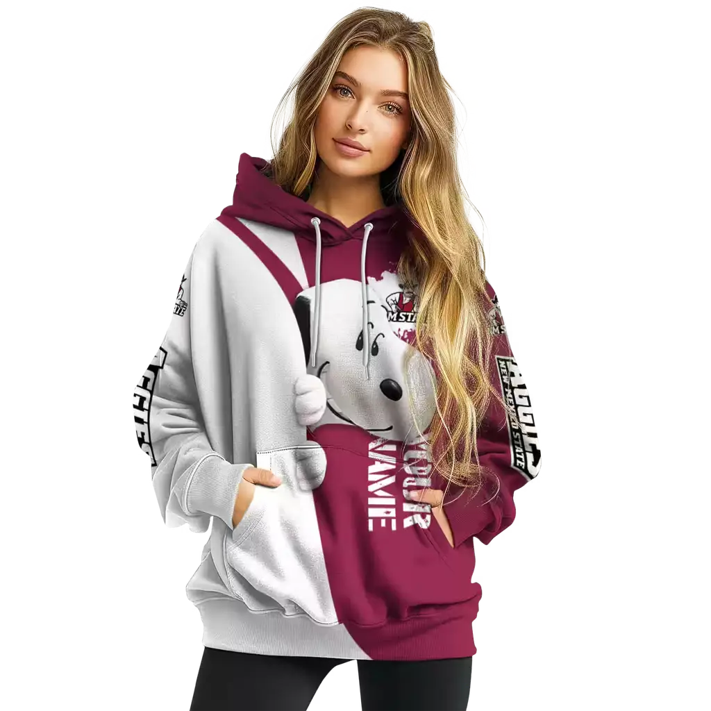 custom new mexico state aggies peeking snoopy crimson hoodie high quality custom new mexico state aggies peeking snoopy crimson hoodie high quality