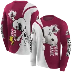 custom new mexico state aggies peeking snoopy crimson hoodie best selling