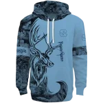 custom north carolina tar heels deer silhouette light blue hoodie best selling