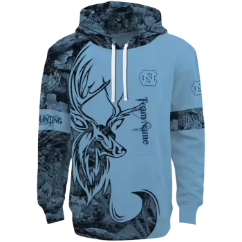 custom north carolina tar heels deer silhouette light blue hoodie best selling