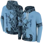 custom north carolina tar heels deer silhouette light blue hoodie best selling