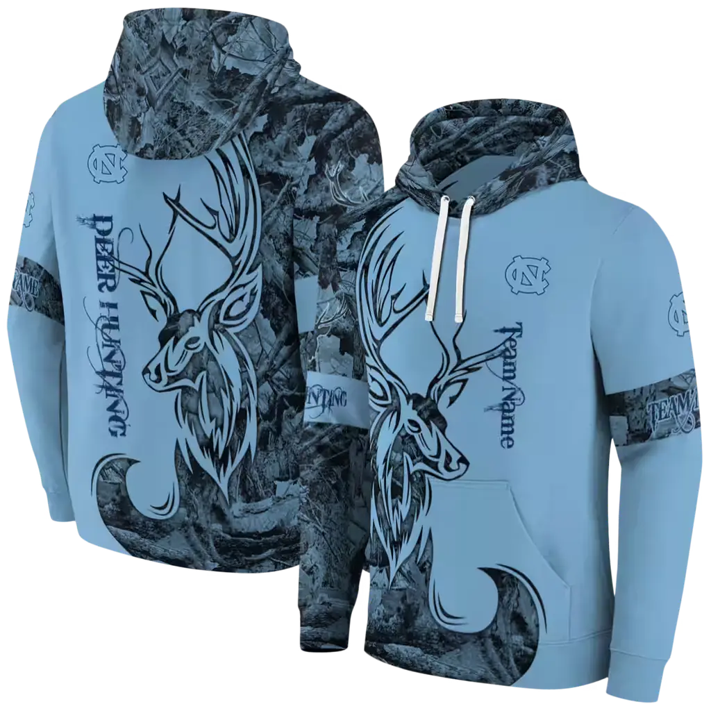 custom north carolina tar heels deer silhouette light blue hoodie fashion forward custom north carolina tar heels deer silhouette light blue hoodie fashion forward