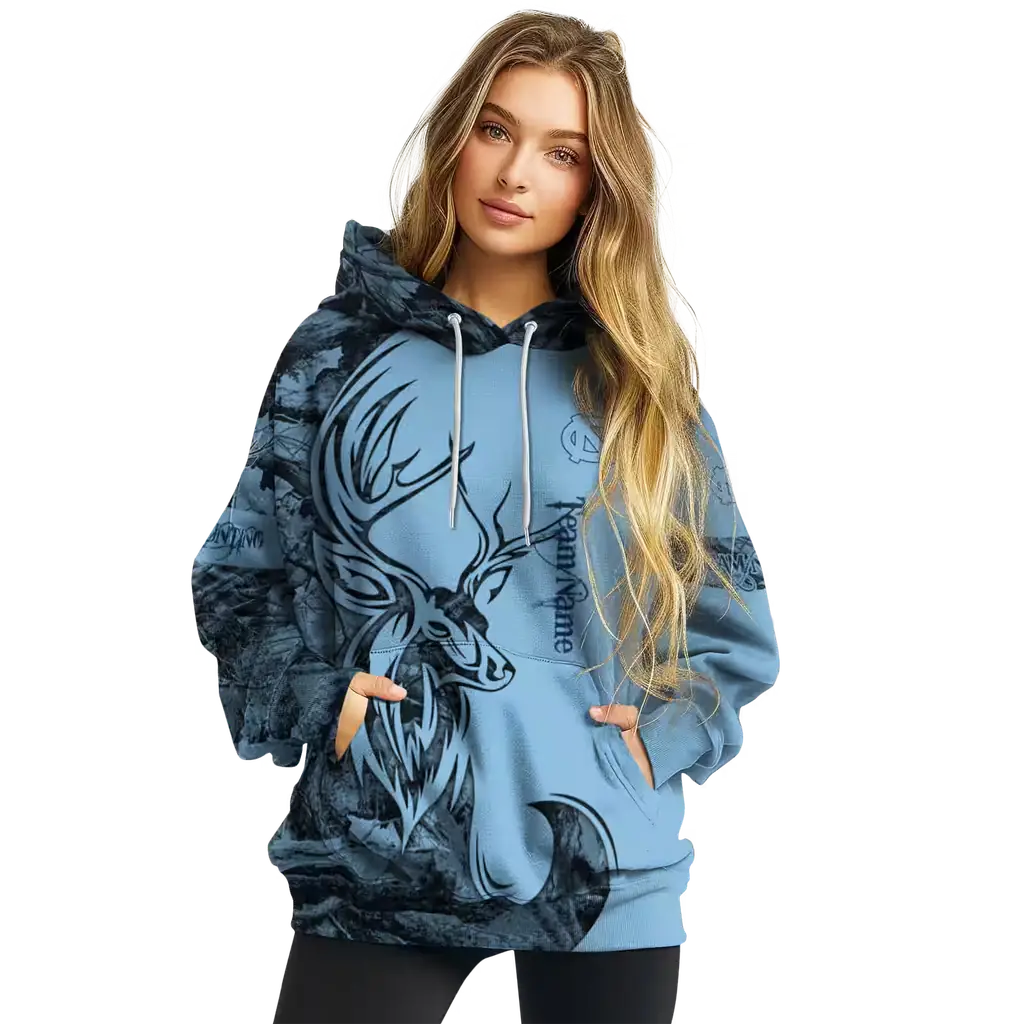 custom north carolina tar heels deer silhouette light blue hoodie high quality custom north carolina tar heels deer silhouette light blue hoodie high quality