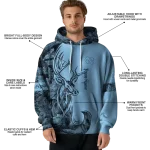 custom north carolina tar heels deer silhouette light blue hoodie best selling