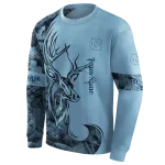 custom north carolina tar heels deer silhouette light blue hoodie best selling