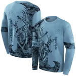 custom north carolina tar heels deer silhouette light blue hoodie best selling
