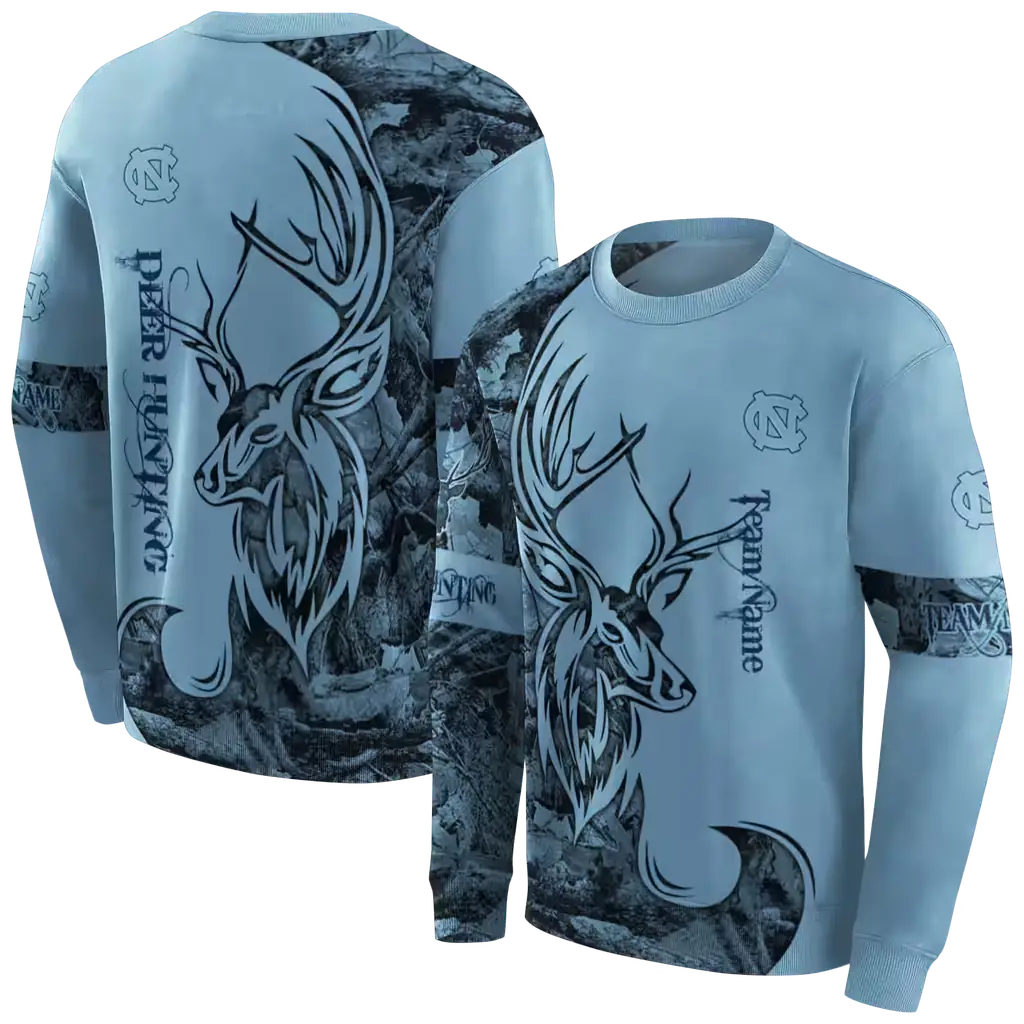 custom north carolina tar heels deer silhouette light blue hoodie premium grade custom north carolina tar heels deer silhouette light blue hoodie premium grade