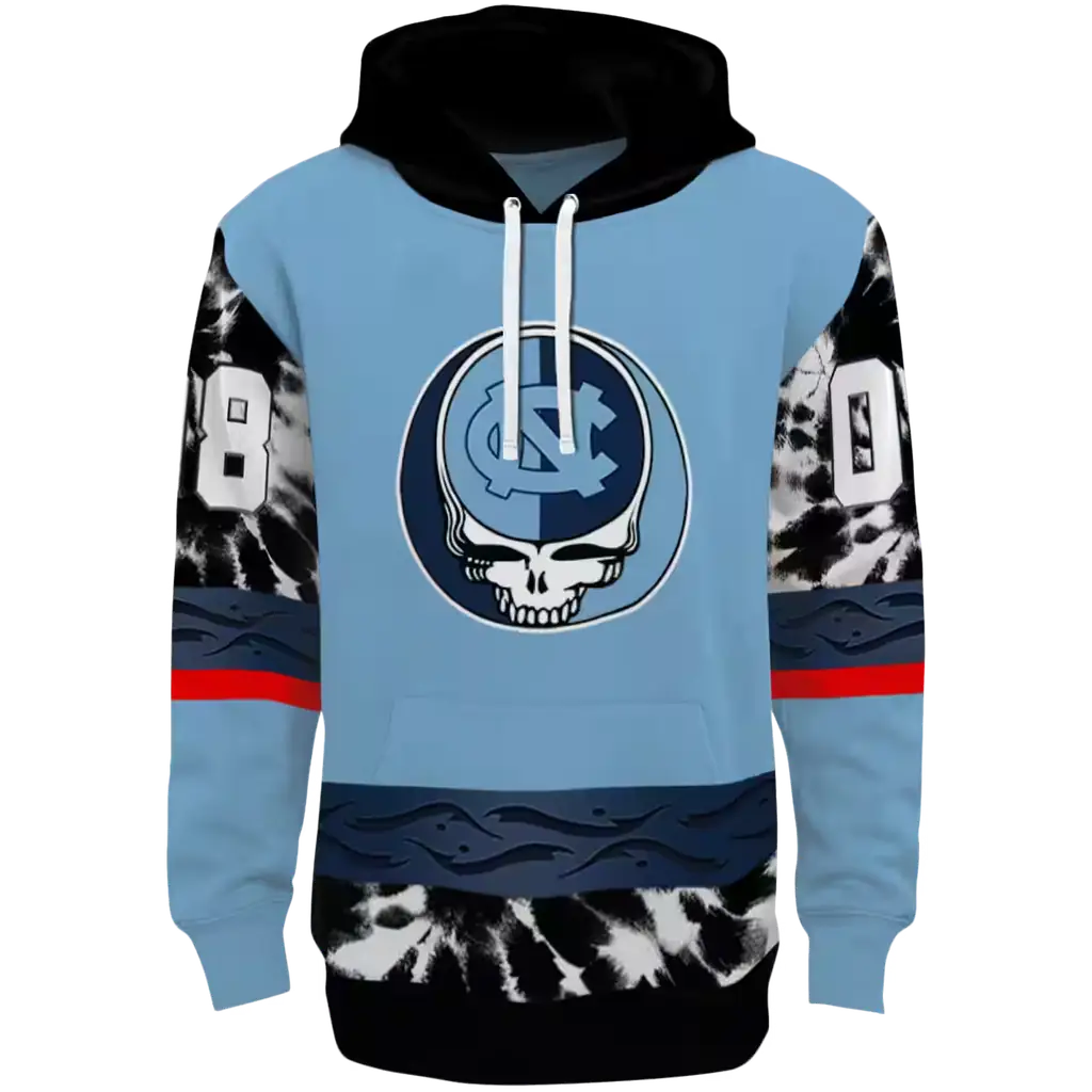 custom north carolina tar heels grateful vibes light blue hoodie best selling custom north carolina tar heels grateful vibes light blue hoodie best selling