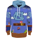 custom north carolina tar heels mario blue black hoodie best selling