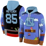 custom north carolina tar heels mario blue black hoodie best selling