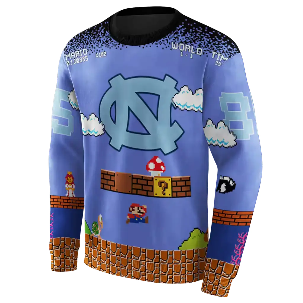 custom north carolina tar heels mario blue black hoodie new arrival custom north carolina tar heels mario blue black hoodie new arrival