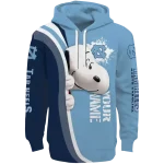 custom north carolina tar heels peeking snoopy light blue hoodie best selling