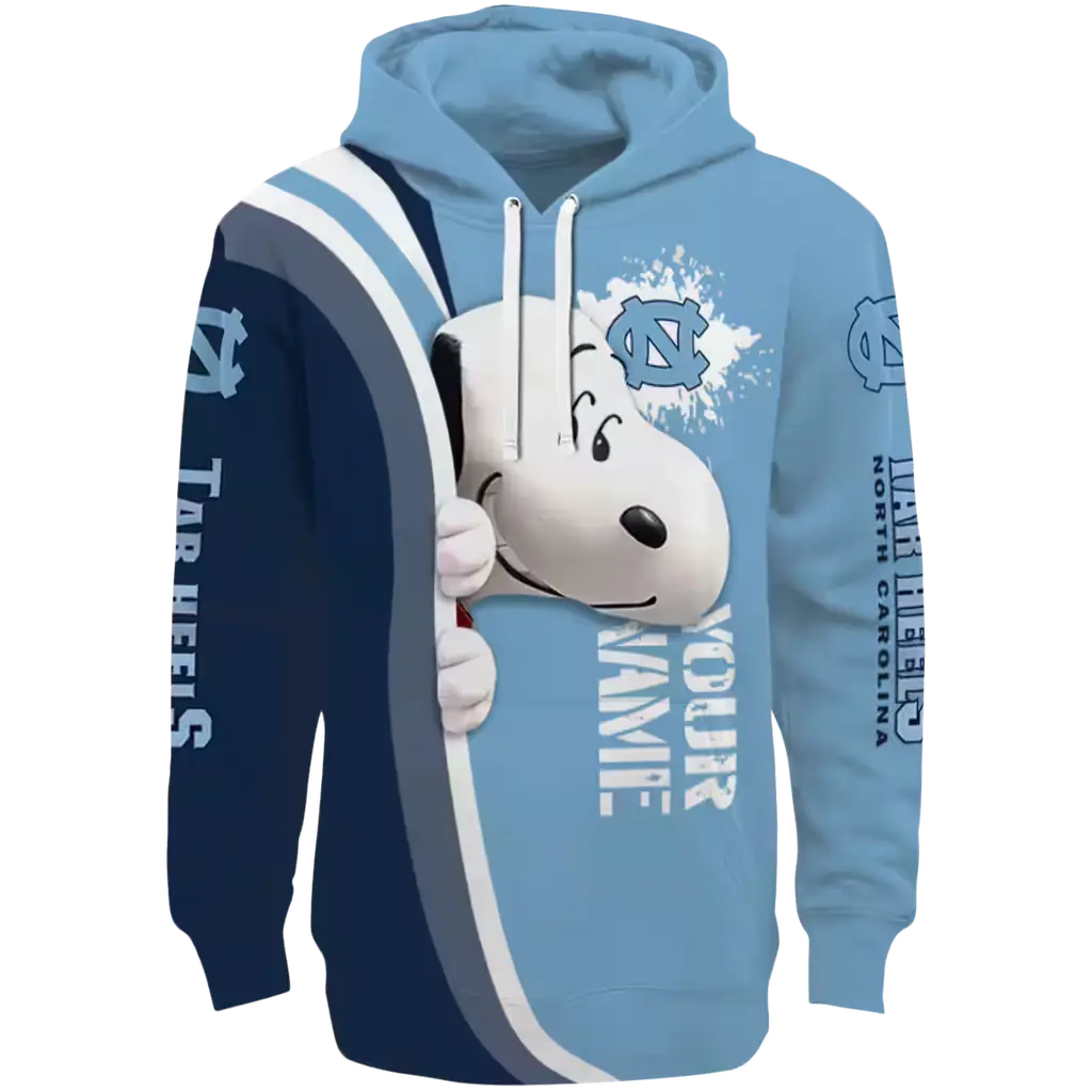 custom north carolina tar heels peeking snoopy light blue hoodie best selling custom north carolina tar heels peeking snoopy light blue hoodie best selling