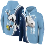 custom north carolina tar heels peeking snoopy light blue hoodie best selling