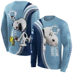 custom north carolina tar heels peeking snoopy light blue hoodie best selling