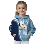 custom north carolina tar heels peeking snoopy light blue hoodie best selling