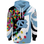 custom north carolina tar heels puzzle pieces light blue hoodie best selling