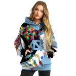 custom north carolina tar heels puzzle pieces light blue hoodie best selling