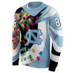 custom north carolina tar heels puzzle pieces light blue hoodie best selling