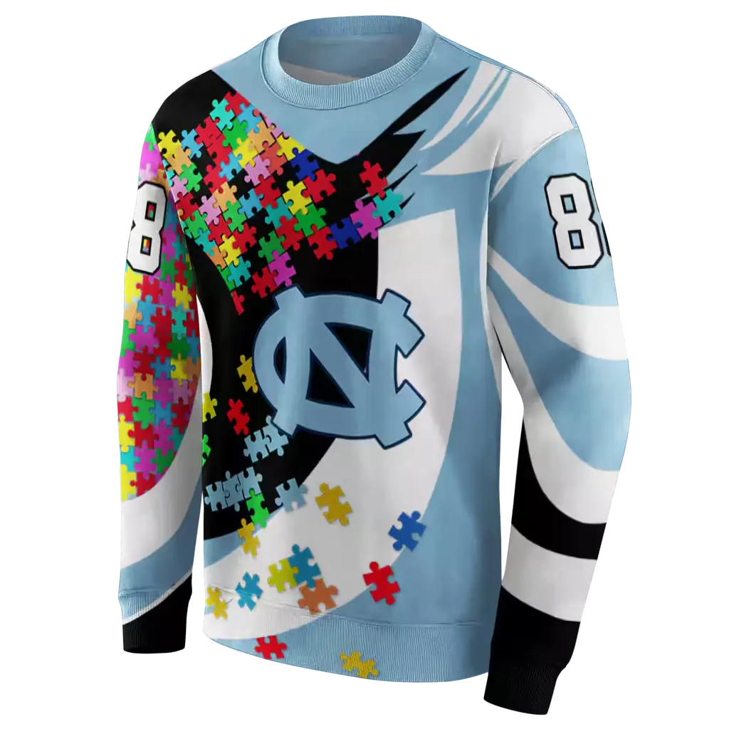 custom north carolina tar heels puzzle pieces light blue hoodie new arrival custom north carolina tar heels puzzle pieces light blue hoodie new arrival