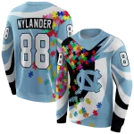 custom north carolina tar heels puzzle pieces light blue hoodie best selling