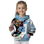 custom north carolina tar heels puzzle pieces light blue hoodie best selling