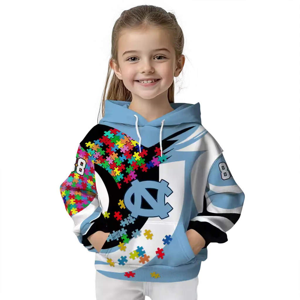 custom north carolina tar heels puzzle pieces light blue hoodie top rated custom north carolina tar heels puzzle pieces light blue hoodie top rated