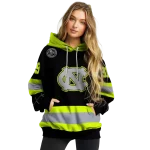 custom north carolina tar heels safety motif black neon green hoodie best selling