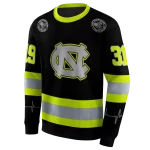 custom north carolina tar heels safety motif black neon green hoodie best selling