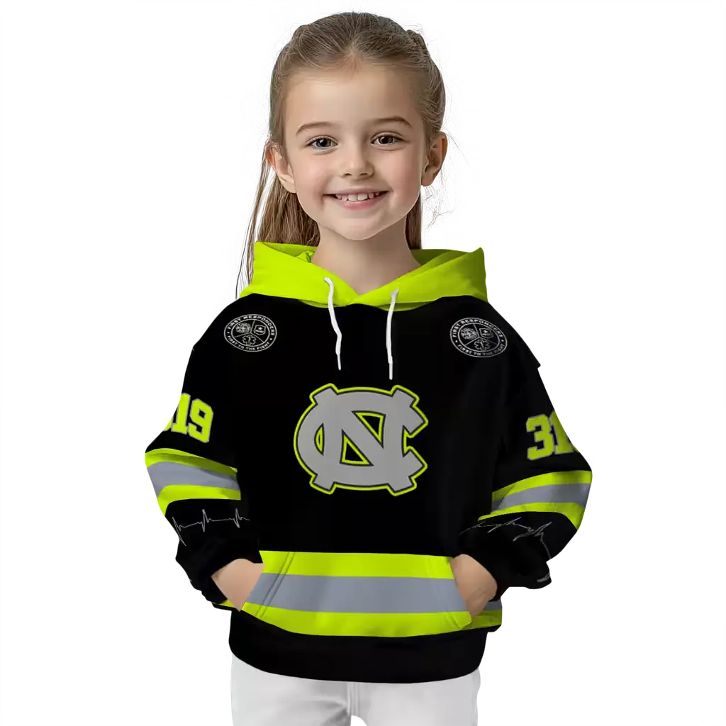 custom north carolina tar heels safety motif black neon green hoodie top rated custom north carolina tar heels safety motif black neon green hoodie top rated