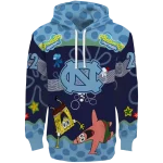 custom north carolina tar heels spongebob patrick star light blue navy hoodie best selling