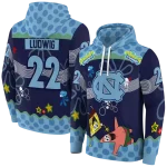 custom north carolina tar heels spongebob patrick star light blue navy hoodie best selling