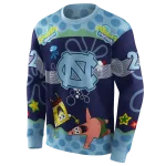 custom north carolina tar heels spongebob patrick star light blue navy hoodie best selling