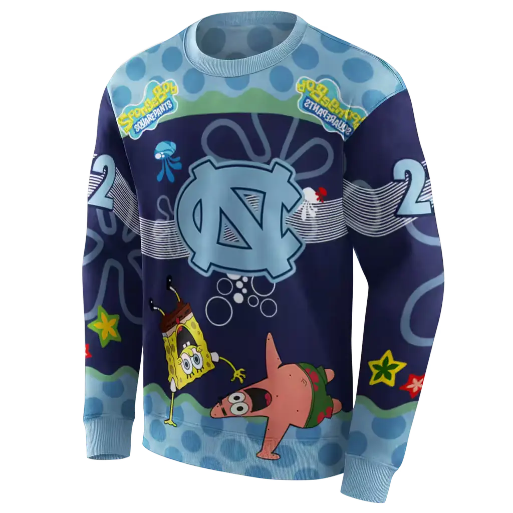 custom north carolina tar heels spongebob patrick star light blue navy hoodie new arrival custom north carolina tar heels spongebob patrick star light blue navy hoodie new arrival