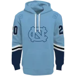 custom north carolina tar heels striped sleeves light blue hoodie best selling