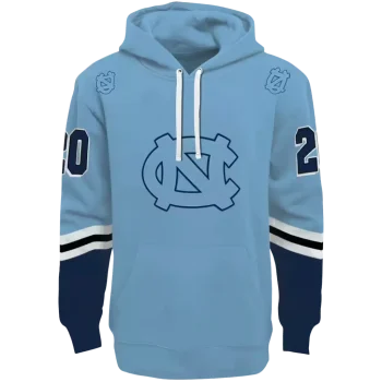 custom north carolina tar heels striped sleeves light blue hoodie best selling