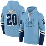 custom north carolina tar heels striped sleeves light blue hoodie best selling