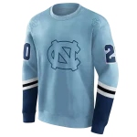 custom north carolina tar heels striped sleeves light blue hoodie best selling