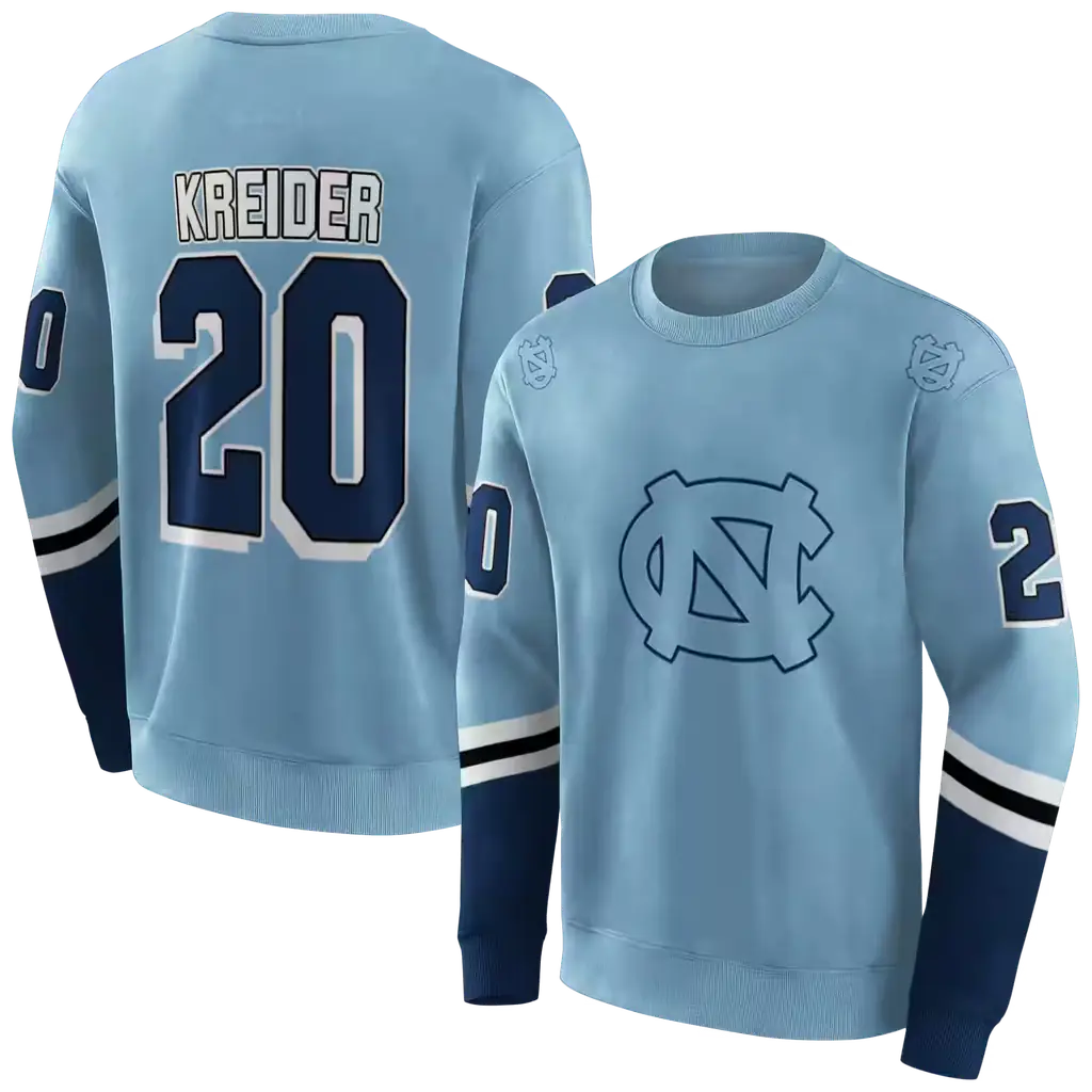 custom north carolina tar heels striped sleeves light blue hoodie premium grade custom north carolina tar heels striped sleeves light blue hoodie premium grade