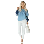 custom north carolina tar heels striped sleeves light blue hoodie best selling