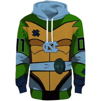 custom north carolina tar heels superhero armor light blue green hoodie best selling