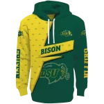 custom north dakota state bison abstract shape green hoodie best selling