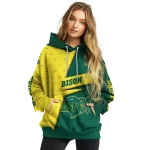 custom north dakota state bison abstract shape green hoodie best selling