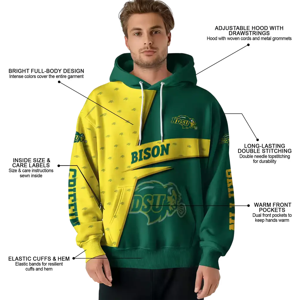 custom north dakota state bison abstract shape green hoodie latest model custom north dakota state bison abstract shape green hoodie latest model