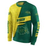 custom north dakota state bison abstract shape green hoodie best selling