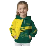 custom north dakota state bison abstract shape green hoodie best selling