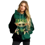 custom north dakota state bison baby yoda green black hoodie best selling
