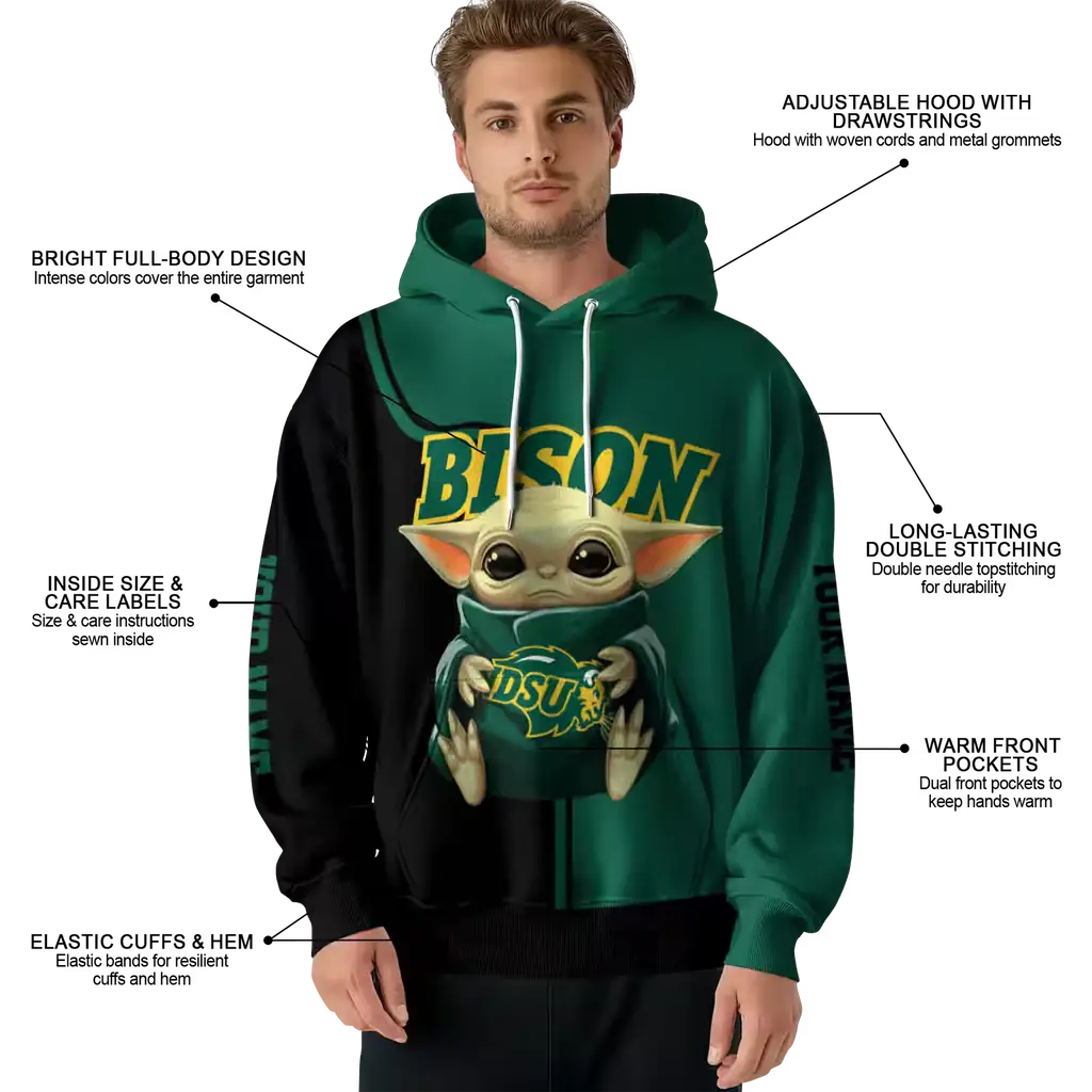 custom north dakota state bison baby yoda green black hoodie latest model custom north dakota state bison baby yoda green black hoodie latest model